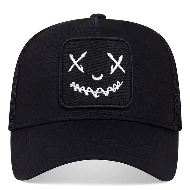 Ghost Face Patch Trucker Hat - Fushia
