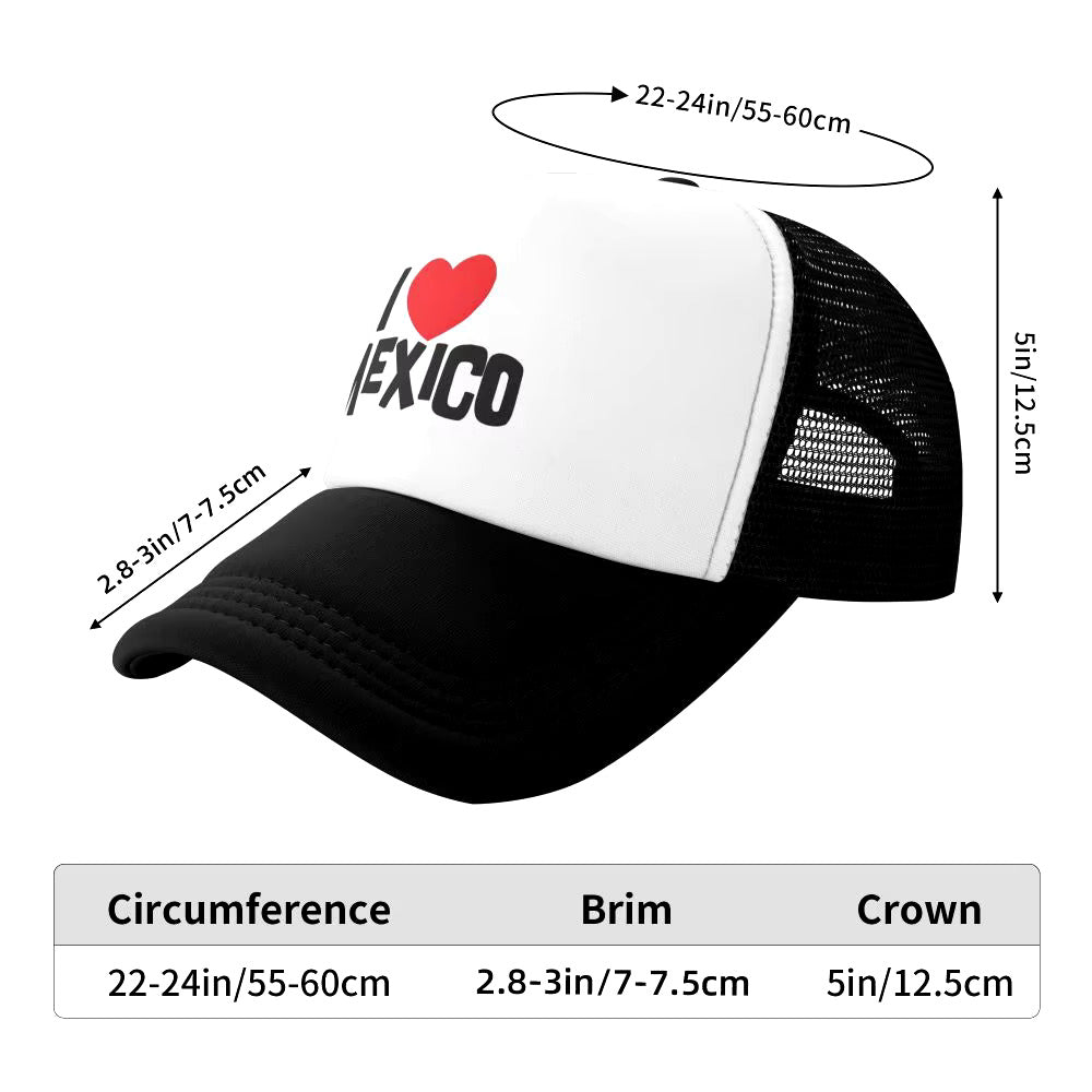 I Love Mexico Trucker Hat - Fushia