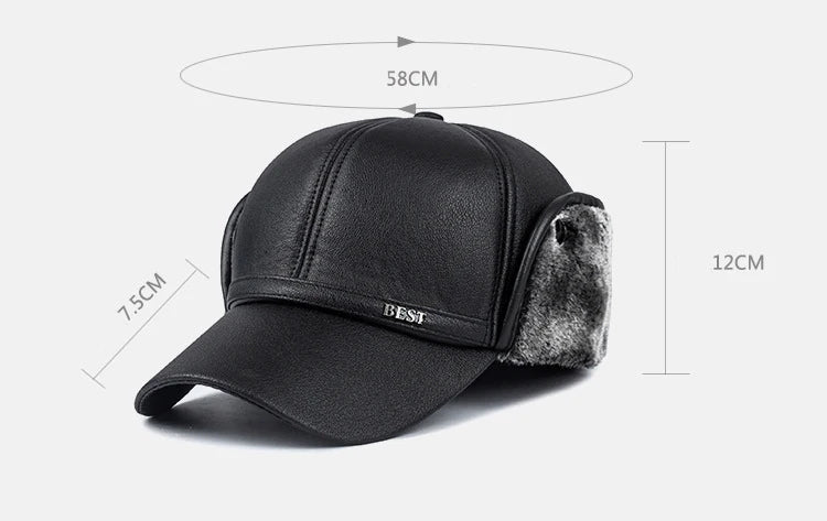 FrostGuard Leather & Fur Baseball Cap - Fushia