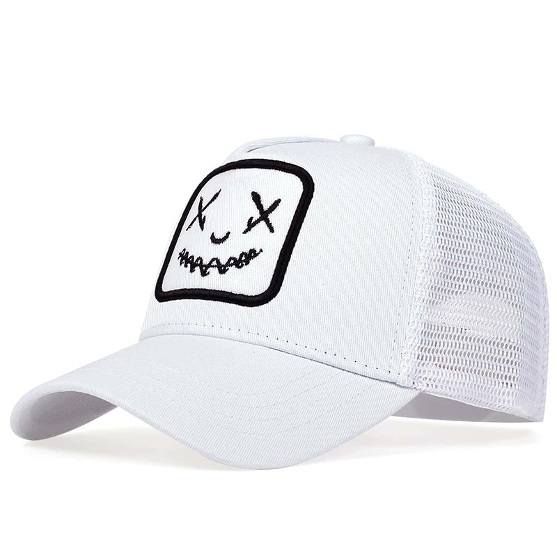 Ghost Face Patch Trucker Hat - Fushia
