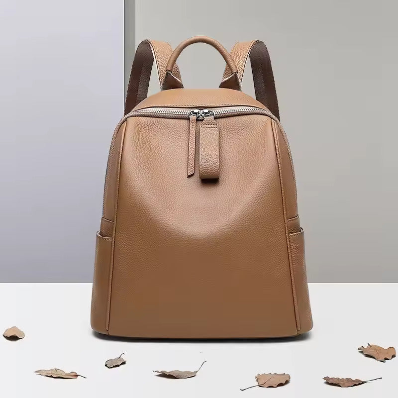 Verona Luxe Genuine Leather Backpack - Fushia