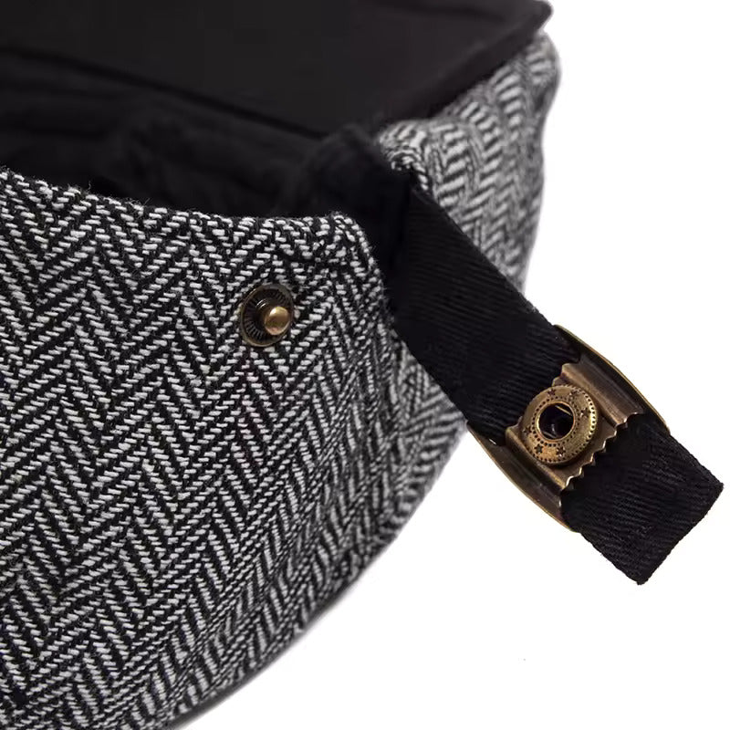 Premium Herringbone Flat Cap - Fushia