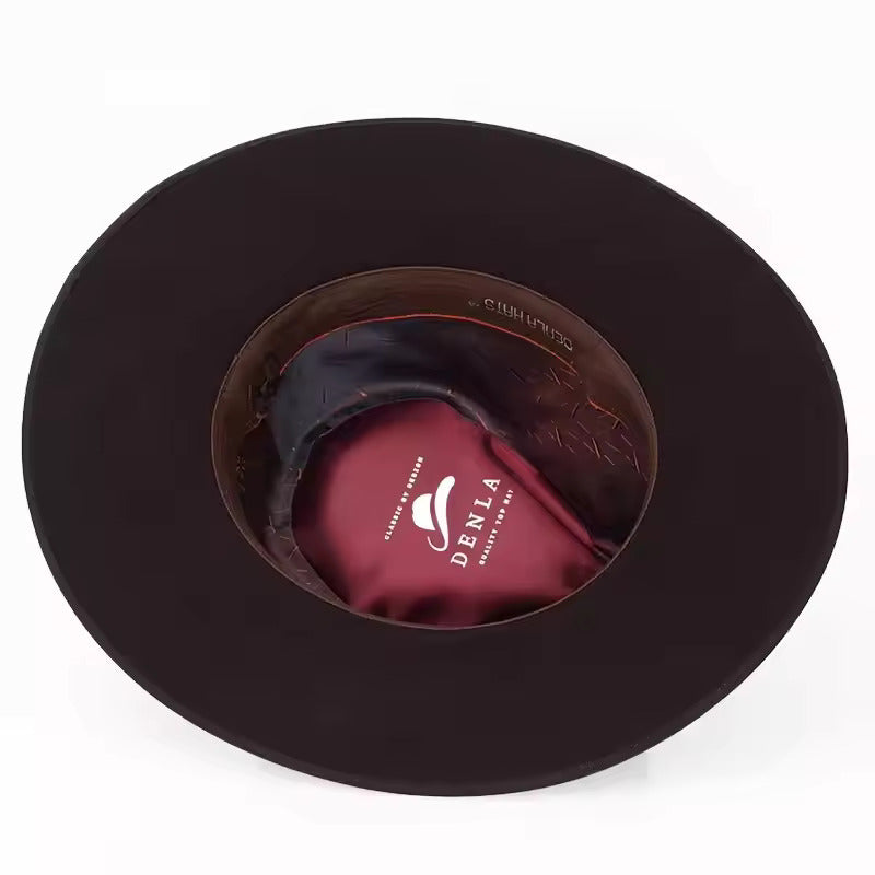 Premium Australian Wool Wide-Brim Fedora Hat - Fushia