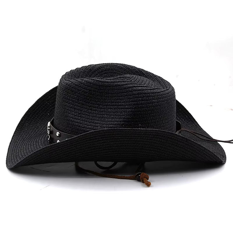 Western Cowboy Hat with Skull Band - Fushia