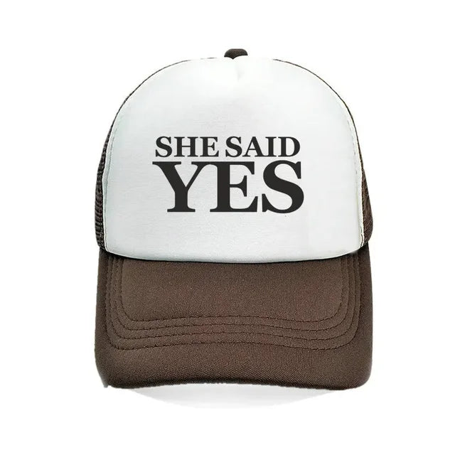 She Said Yes Proposal Trucker Hat - Fushia