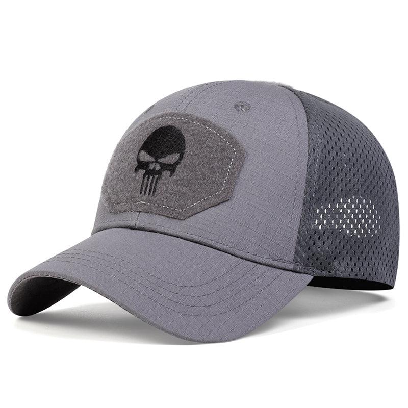 Skull Patch Trucker Hat - Gray