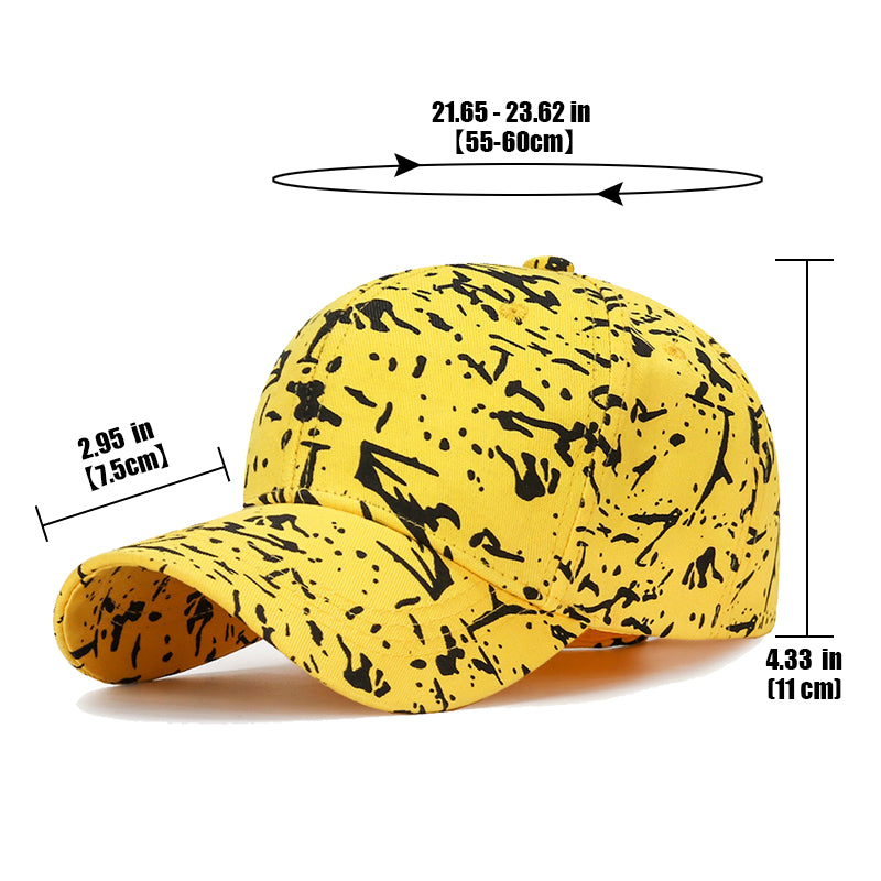 Splash Pattern Baseball Cap – Size & Measurement