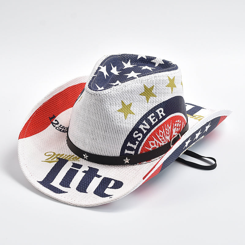 Stars & Stripes Cowboy Hat - White