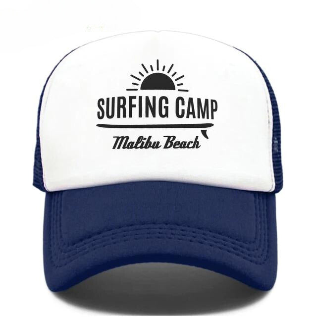 Sunset Beach Surfing Camp Trucker Hat - Navy