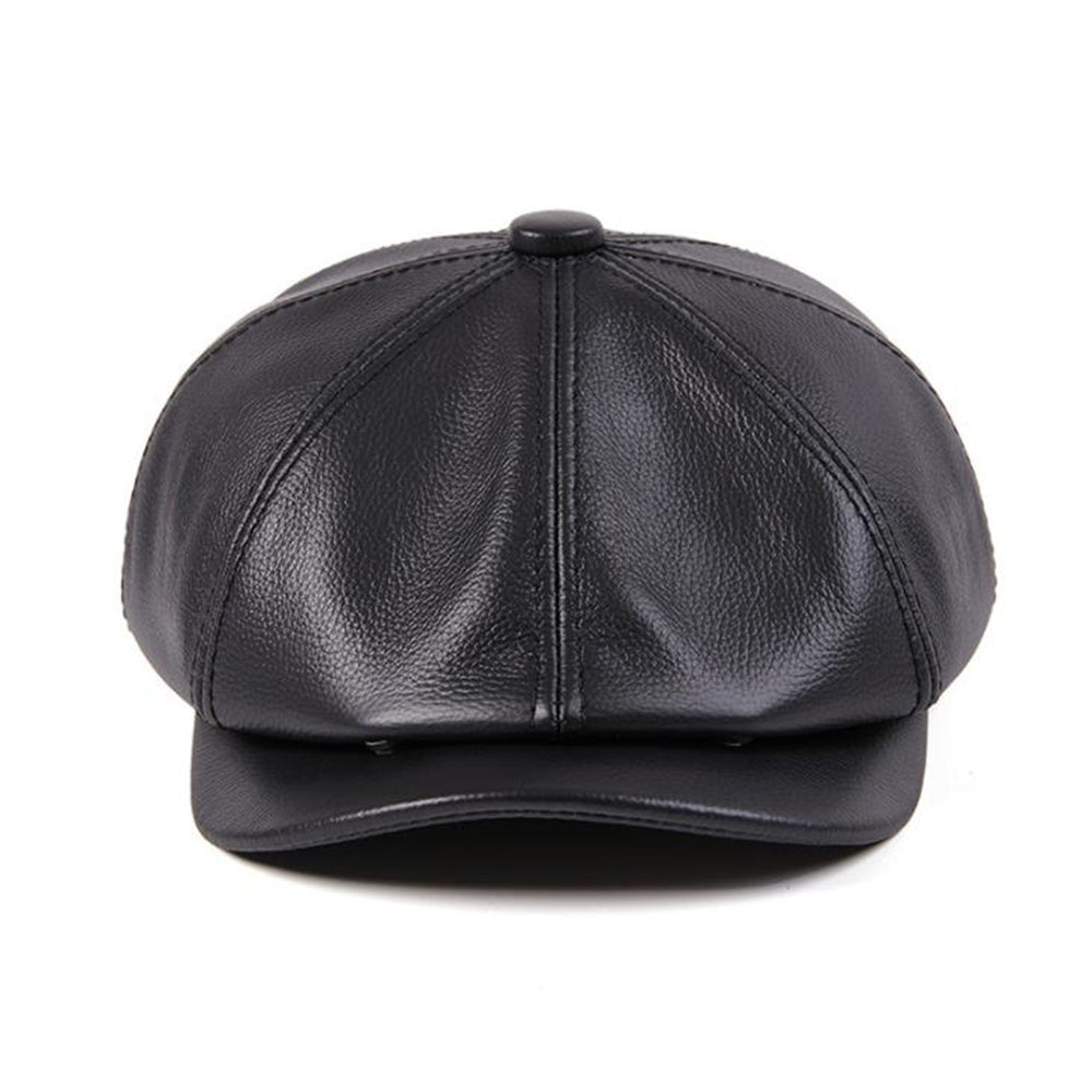 The Legacy Genuine Leather Newsboy Cap front view