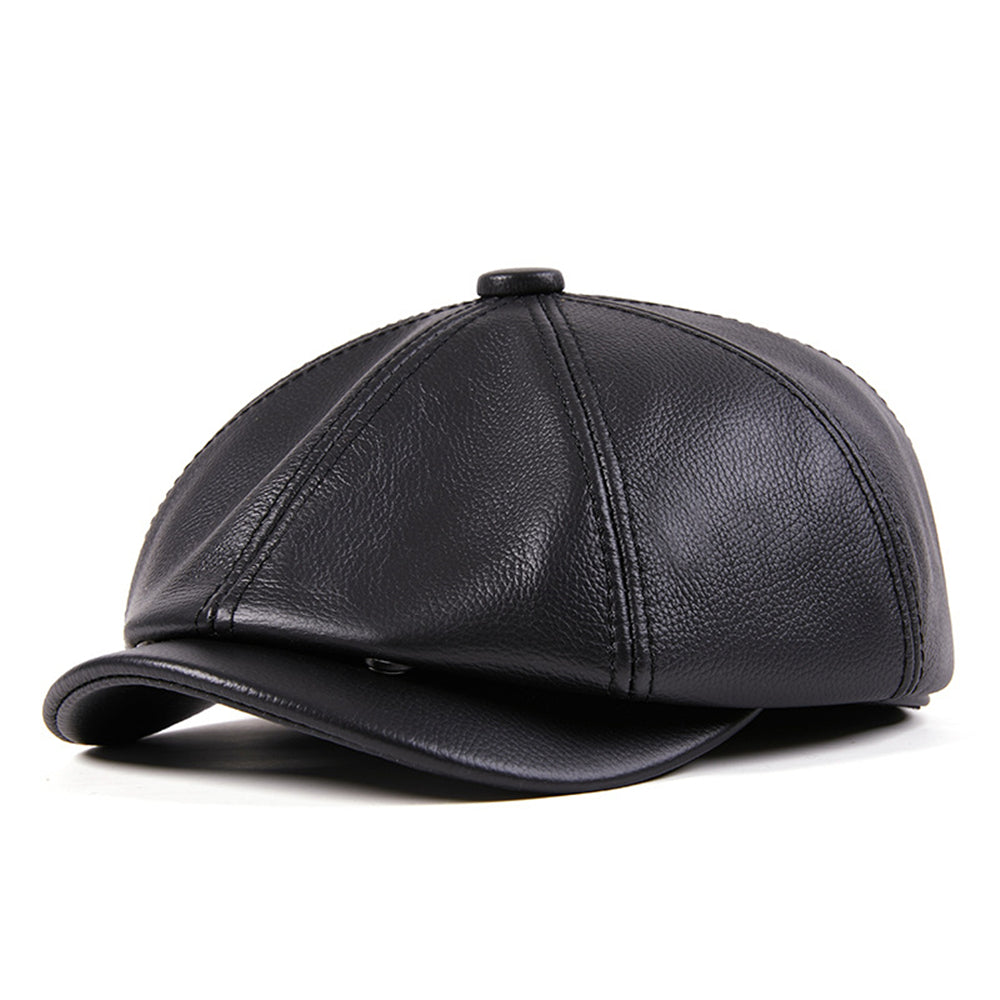 The Legacy Genuine Leather Newsboy Caps - Black