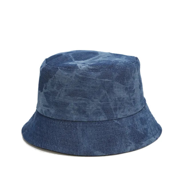 Tri-Tone Denim Bucket Hat - Dark Blue