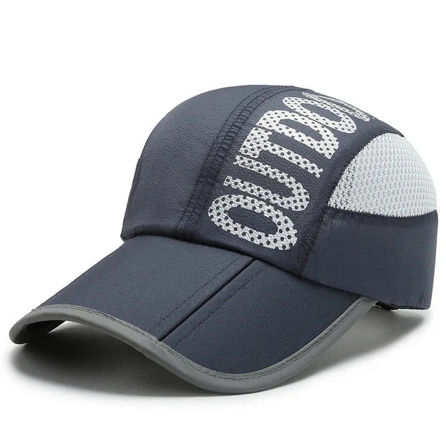 Ultra-Thin Lightweight Foldable Baseball Cap – Gray