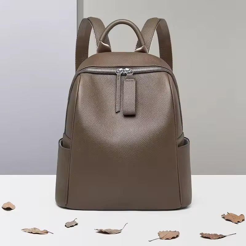 Verona Luxe Genuine Leather Backpack - Coffee