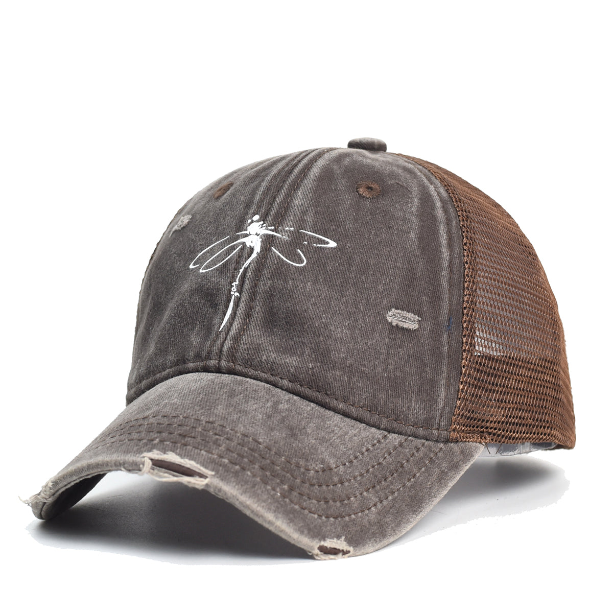 Vintage Dragonfly Trucker Hat - Chocolate
