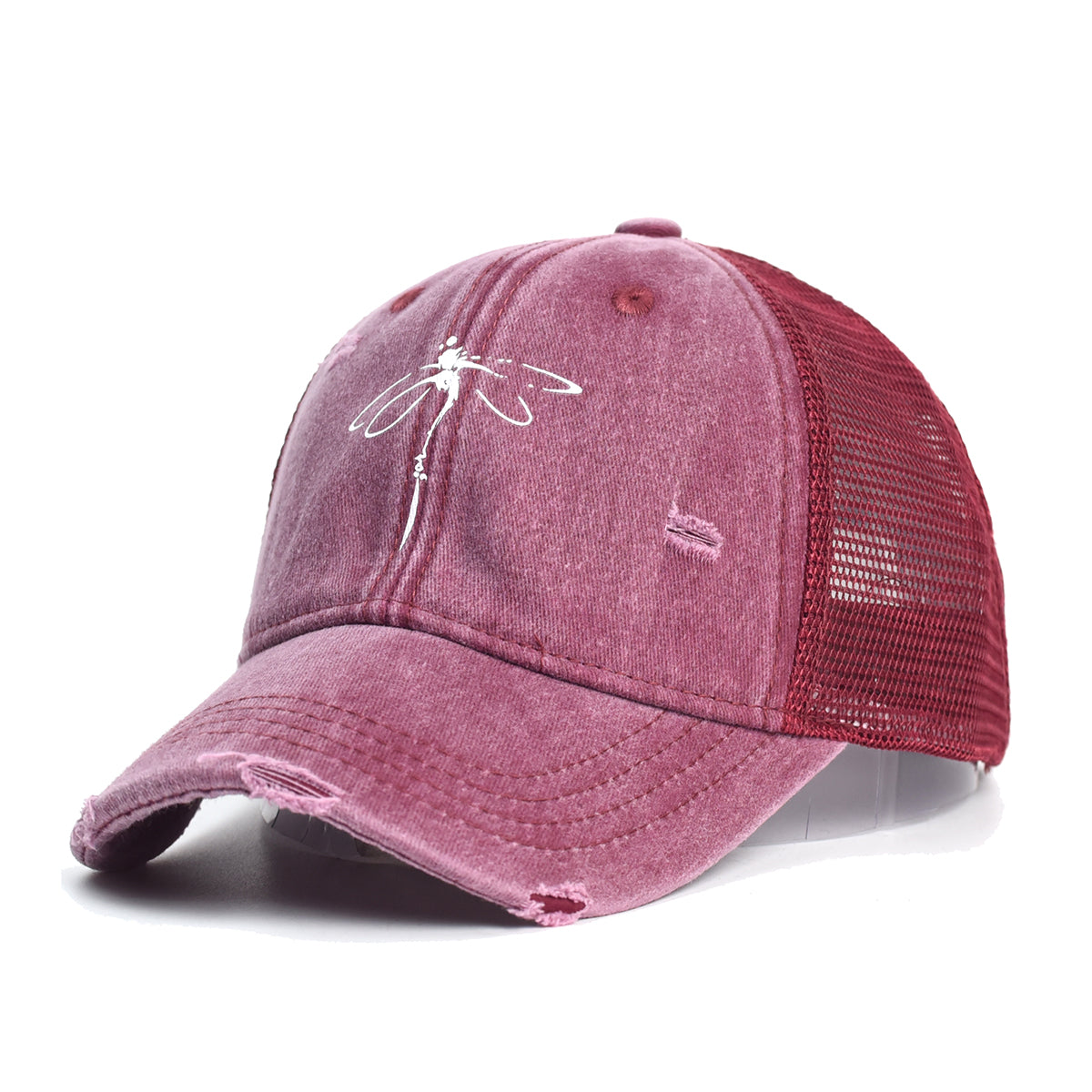 Vintage Dragonfly Trucker Hat - Red