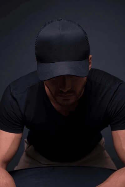 Black trucker hat