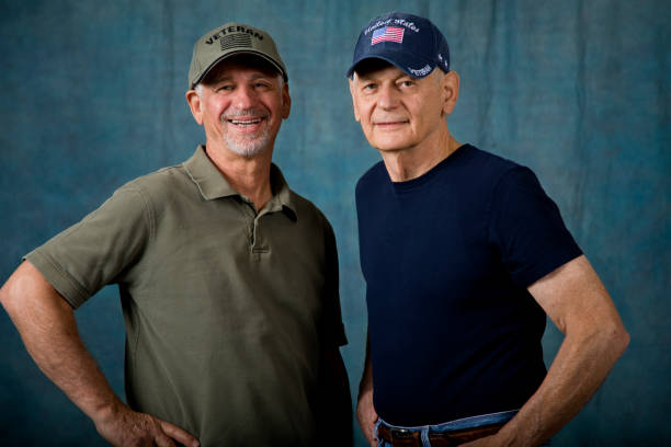 2 old men wearing baseball cap for men