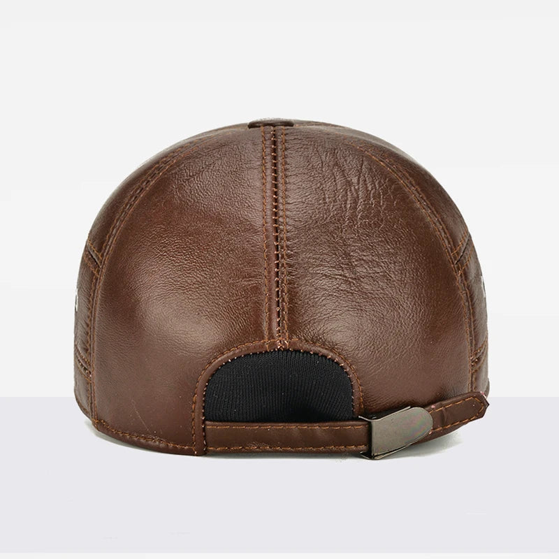 Bronze Aura Cowhide Leather Baseball Cap - Fushia