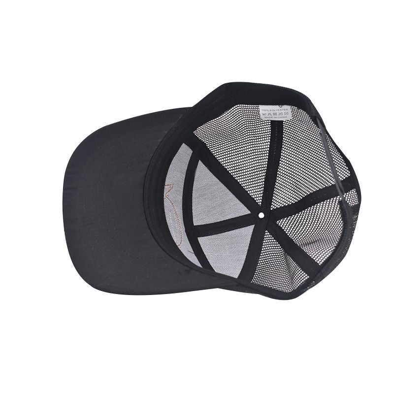 7 Panel Marlin Fish Leather Patch Trucker Hat - Inside