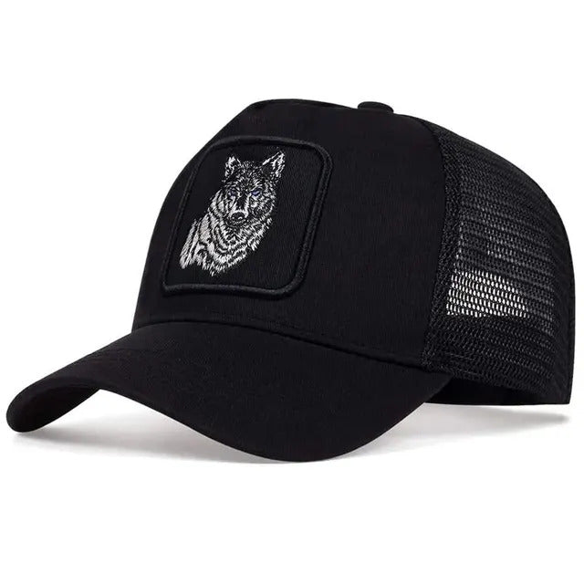 Alpha Wolf Patch Trucker Hat - Black 