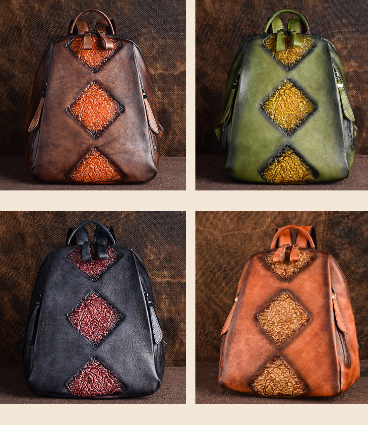 Artisan Craft Vintage Leather Backpack for Women - All Colors