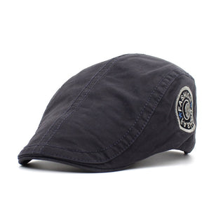 Ascot Embroidery Flat Cap - Gray 