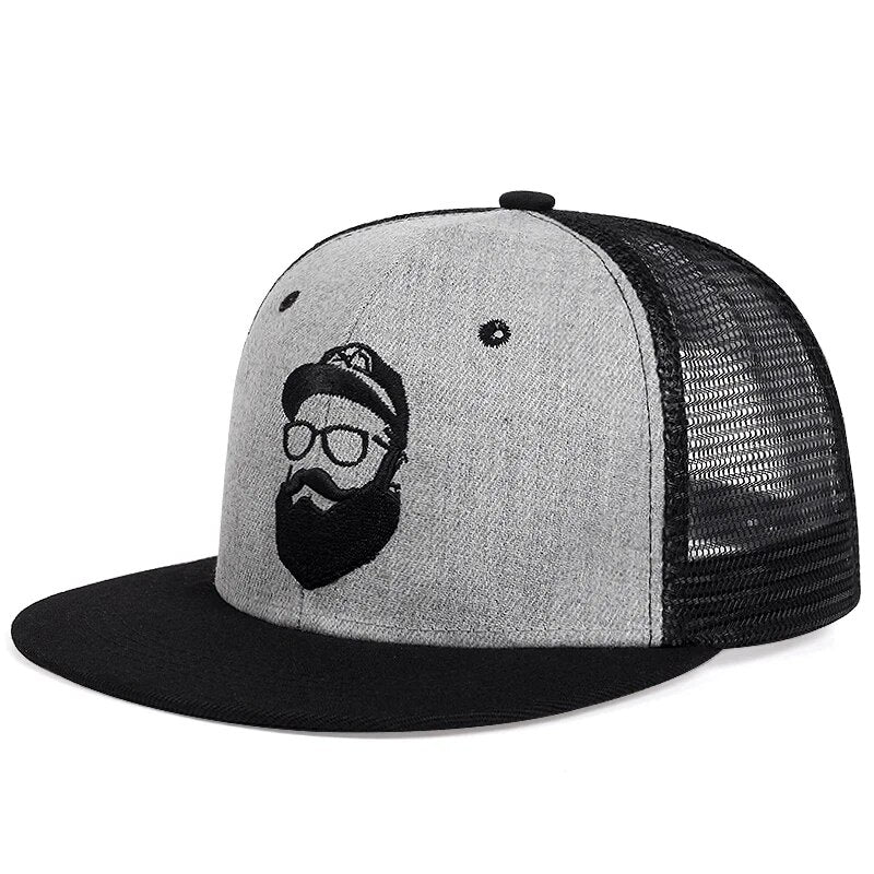 Bearded Bro Trucker Hat  - Grey