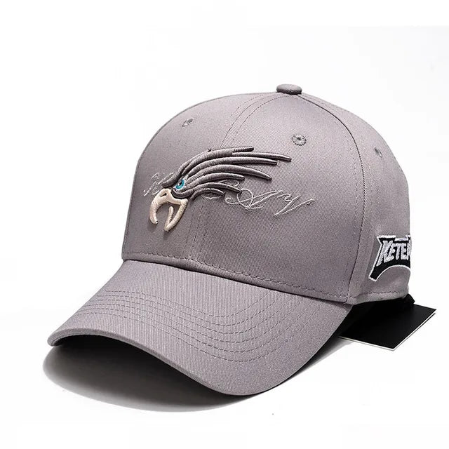 Black Eagle Embroidered Baseball Cap - Gray