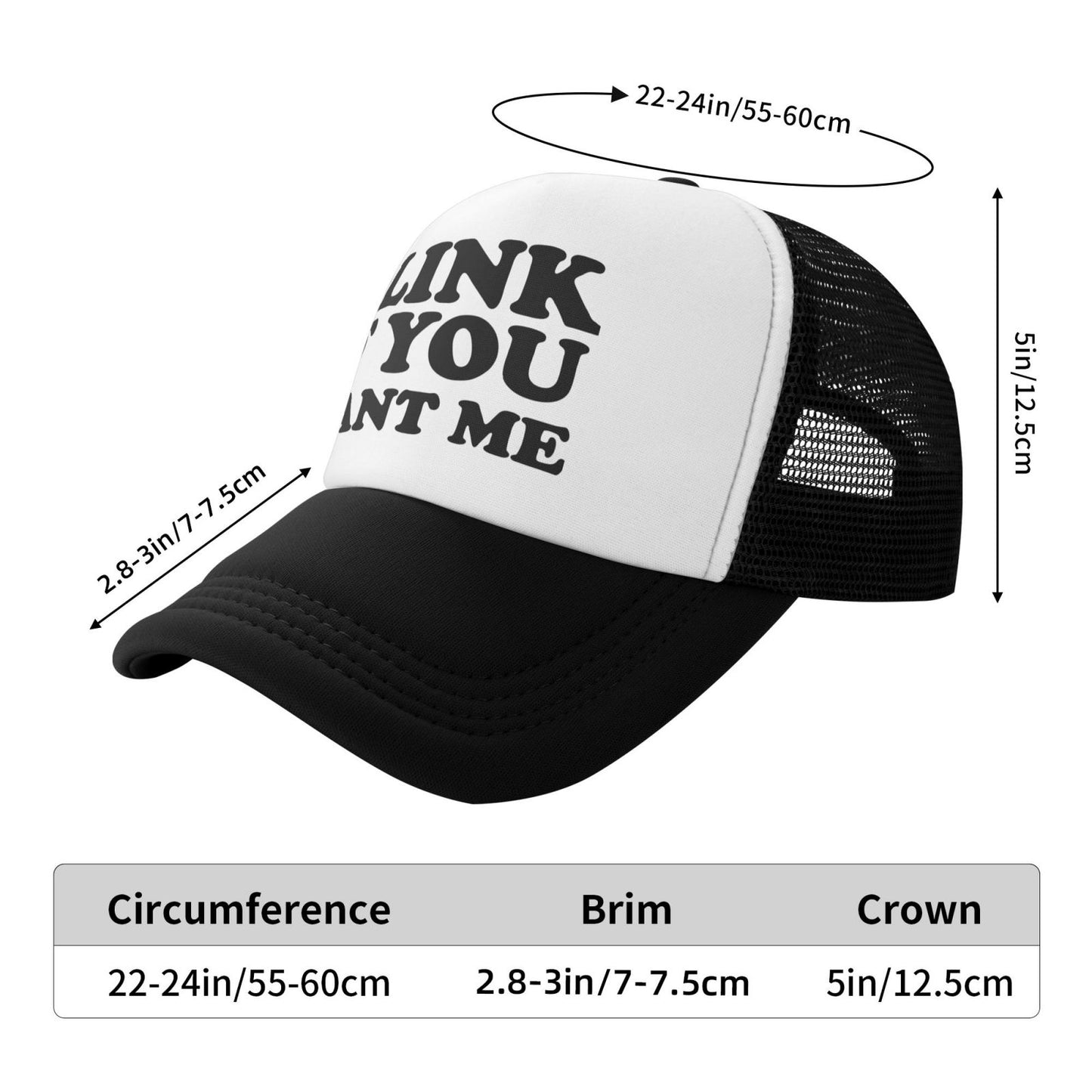 Blink If You Want Me Funny Trucker Hat Measurements
