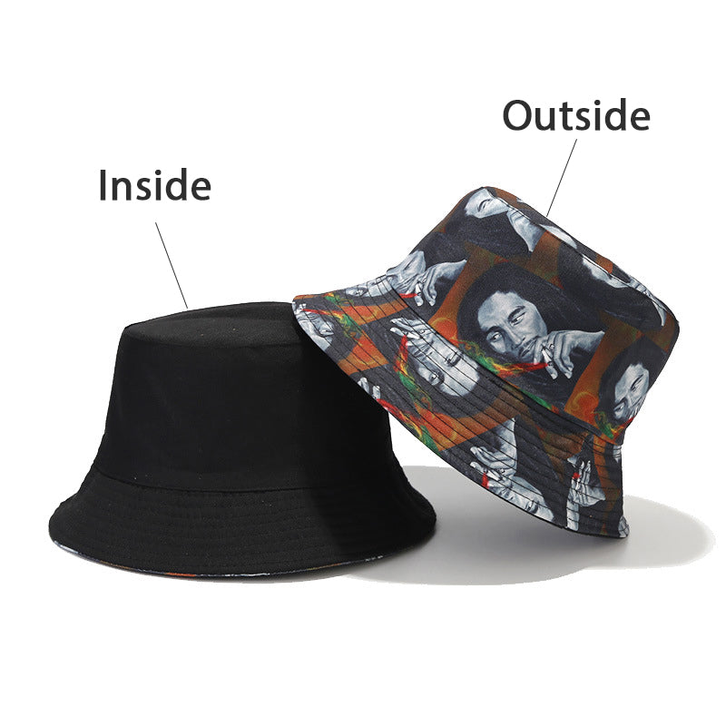 Bob Marley-Inspired Bucket Hat - Inside Outside