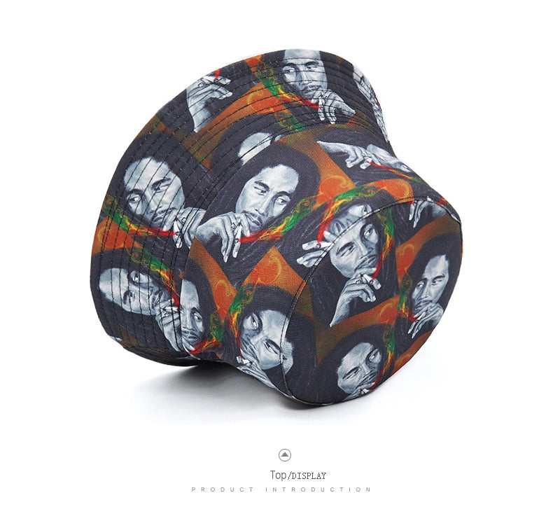 Bob Marley-Inspired Bucket Hat - Top Display