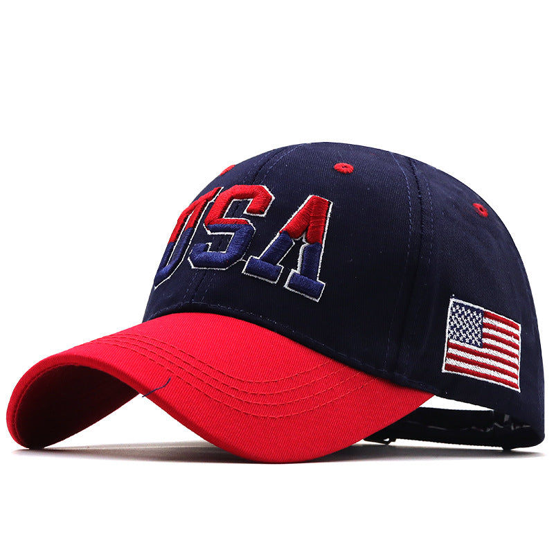 Bold American Flag Baseball Cap - Navy Blue