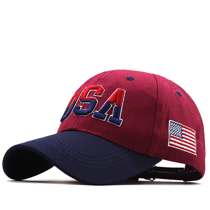 Bold American Flag Baseball Cap - Red