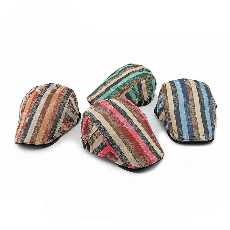  Bold Striped Gatsby Flat Cap - All together 
