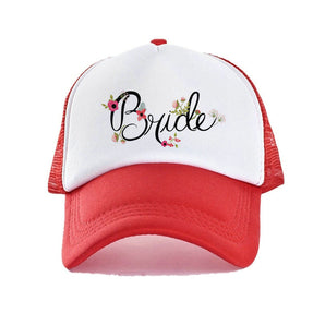 Bride Wedding Trucker Hat - Red