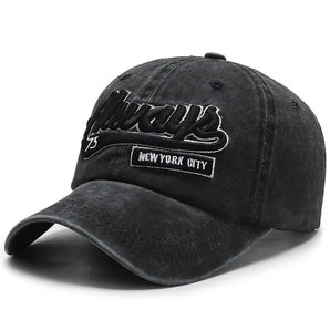 Brooklyn-Style Baseball Cap with Embroidery – Black 