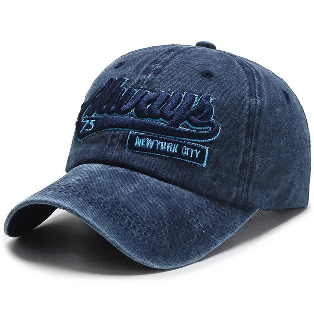 Brooklyn-Style Baseball Cap with Embroidery – Navy 