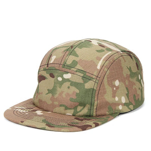 Flat Bill 5 Panel Camo Cap - Fushia