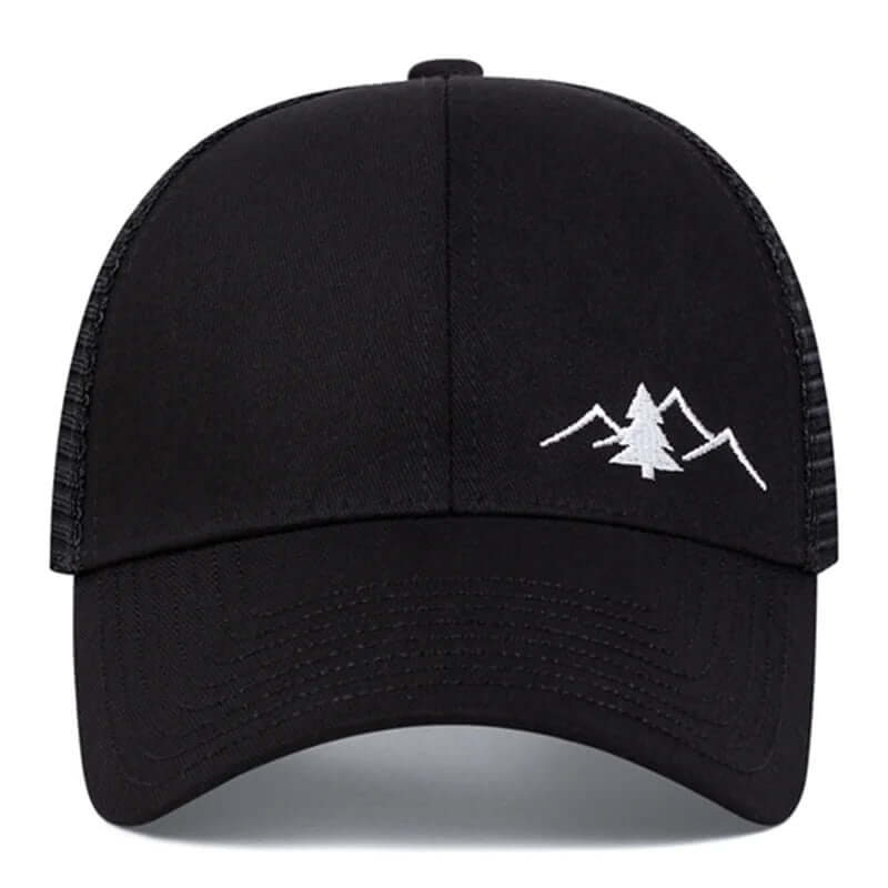 Classic Mountain Embroidered Trucker Hat - Front