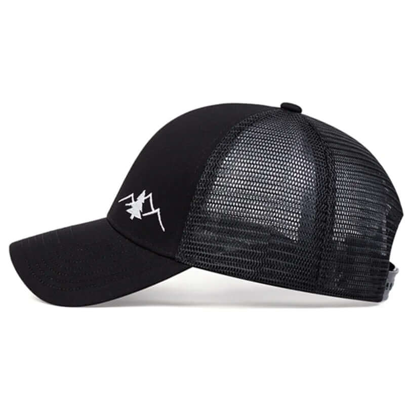 Classic Mountain Embroidered Trucker Hat - Side
