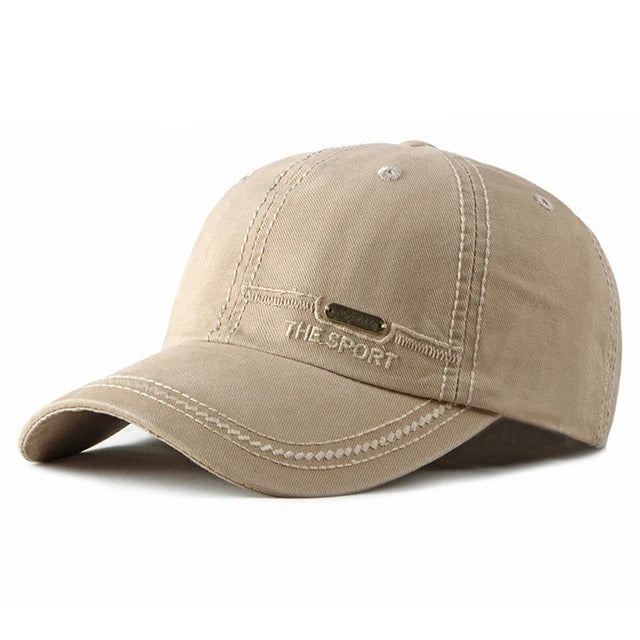  Classic Unisex Cotton Baseball Cap – Light Khaki