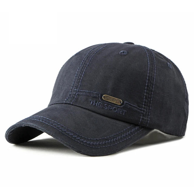  Classic Unisex Cotton Baseball Cap – Navy Blue