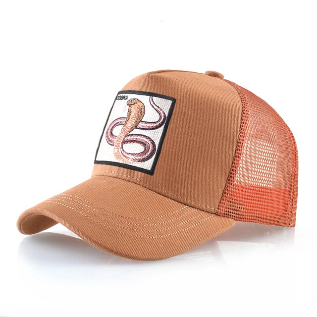 Cobra Patch Trucker Hat  - Orange