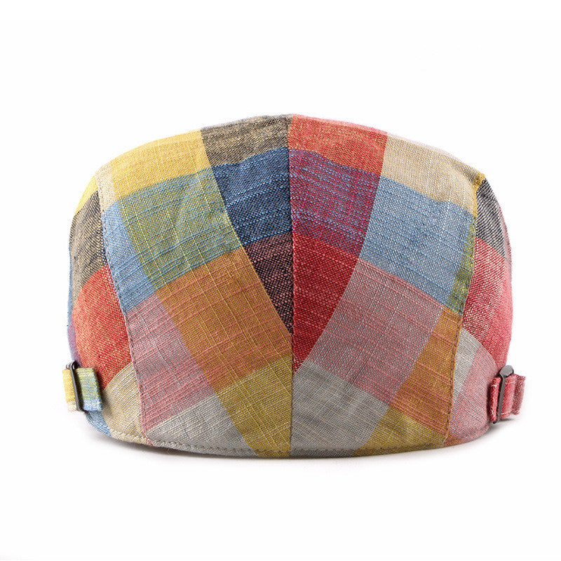 Colorful Check Ivy Flat Caps - Back 