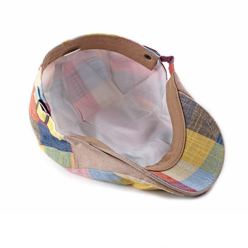 Colorful Check Ivy Flat Caps - Inside 