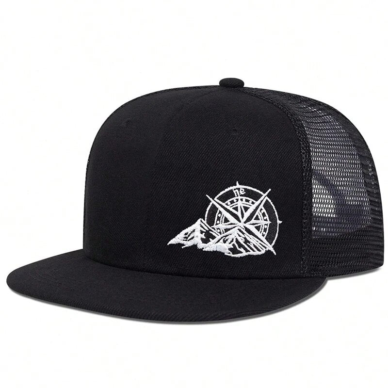 Compass Mountain Trucker Hat - Black 