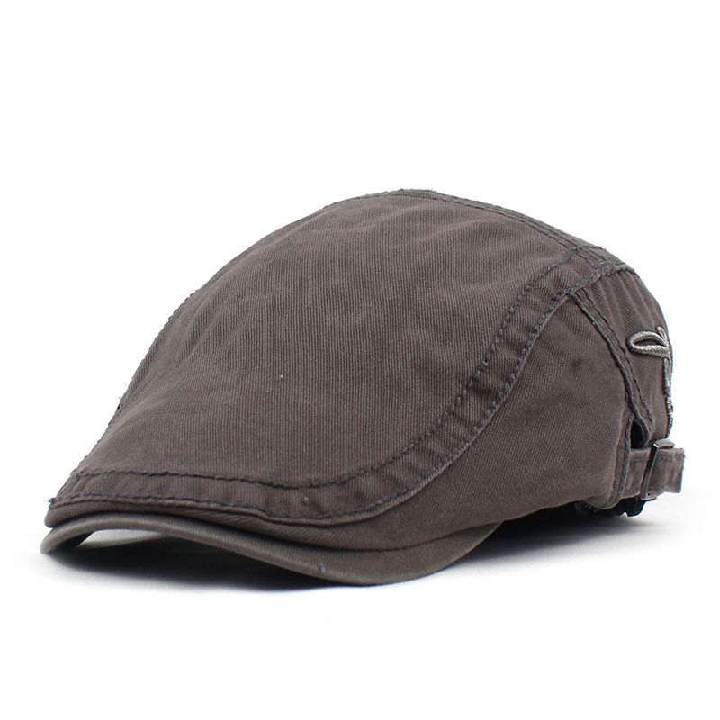 Cotton Flat Peaked Ivy Cap - Gray