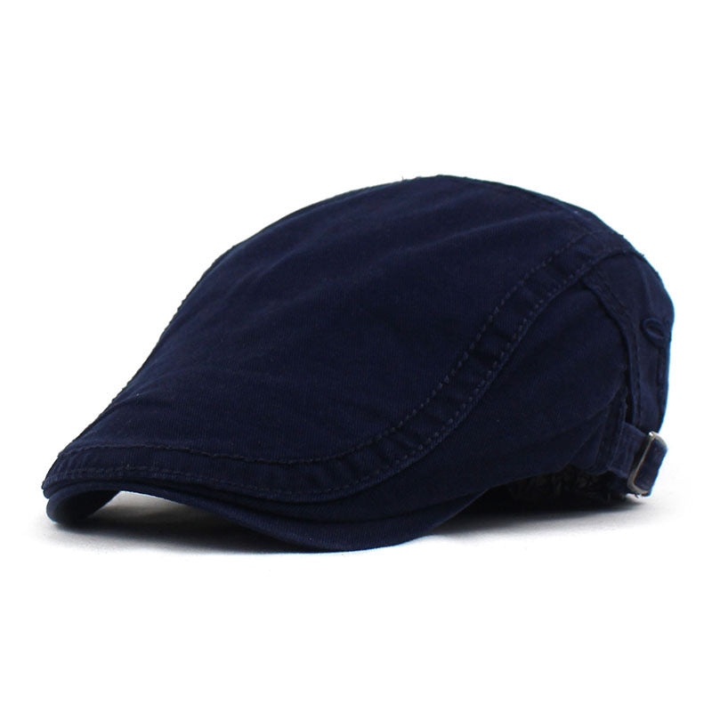 Cotton Flat Peaked Ivy Cap - Navy