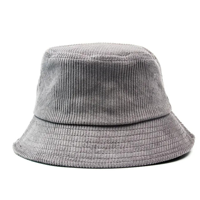 Cozy Corduroy Bucket Hat - Gray